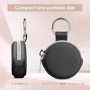 Mini porte-clés avec pochette de rangement, porte-monnaie circulaire, organiseur de bijoux, étui à bagues, pochette à cosmétiques <span class=keywords><strong>en</strong></span> cuir PU, accessoire pour clés de voiture - Product Image 3