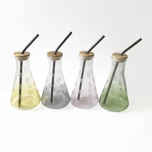 Hoge Kwaliteit Bamboe Deksel Borosilicaat Glas Bekers