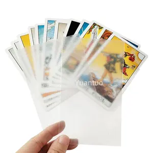 Capa protetora para cartões de cartas, jogo mágico de tabuleiro 72x122mm, plástico transparente fosco, 100 unidades
