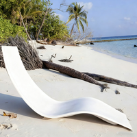 Chaise de piscine en fibre de verre en forme de S, design ergonomique, techniques de pliage/découpe - Salon de jardin de luxe pour piscine et plage (UV