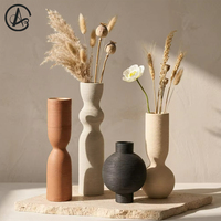 Ensemble de vases à fleurs en céramique Wabi-Sabi, décoration artistique minimaliste ARM LVG, texture brossée, finition mate, tons terreux