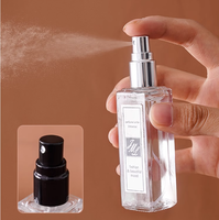 Flacon vide carré en verre fin de 5ml, 10ml, 15ml, 20ml, 30ml avec étiquette personnalisée, petit format rechargeable à col vissé, pour échantillon de parfum ou huile, avec vaporisateur.