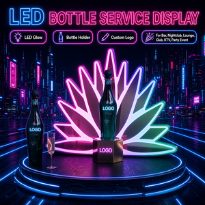 Presentador de Botellas de Licor con Iluminación LED en Forma de Hoja de Agave Dorada para Servicio VIP en Bares y Clubs, Soporte de Exhibición de Vino con Logotipo Personalizado - Product Image 5