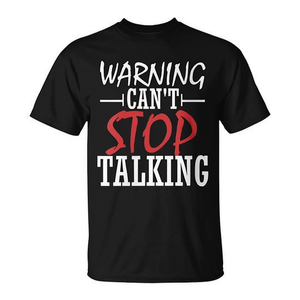 Camiseta Talkative Can't Stop Talking, negra, unisex, talla M para adultos - Product Image 2