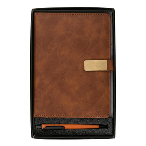 Set de Regalo de Cuaderno de Piel Sintética Marrón Vintage con Hebilla Metálica Dorada, Diario y Bolígrafo en Caja, Suministros Profesionales de Oficina - Product Image 2