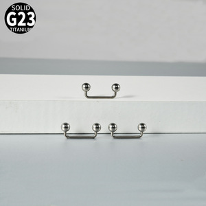 <span class=keywords><strong>Piercing</strong></span> de Titanio G23 para Clavícula, Estilo Básico, Doble Cabeza en Ángulo Recto, Implante Dérmico, Joyería de Moda - Product Image 4