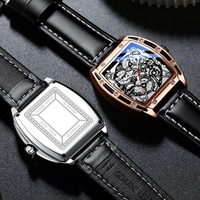 CHENXI 8265 Unique or Rose montre pour hommes en cuir étanche Sport montres à Quartz tendances de la mode hommes carré montres de luxe