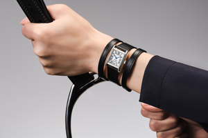 Women's <b>Rectangular</b> Dial Quartz <b>Watch</b> with Roman Numerals and Double Wrap Leather Strap for Daily Elegant Wear Longinesing - Product Image 3