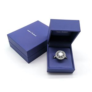 Nuevo rectángulo cuadrado azul cuero joyero personalizado al por mayor anillo COLLAR COLGANTE caja para almacenamiento de joyas - Product Image 6