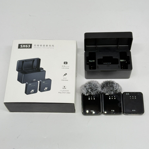 Microphone cravate sans fil SX63 avec boîtier de charge pour iPhone, utilisation sur ordinateur de bureau, réduction du bruit, streaming en direct - Product Image 3