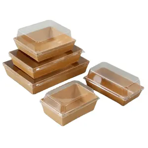 Caja desechable de grado alimenticio, contenedor de pavo tostado con tapa transparente, caja de plástico para pollo con tapa y mango