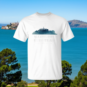 Camiseta del Equipo de Natación Alcatraz, Blanca, Unisex, Adulto, Cuello Redondo, Manga Corta, Impresión Digital, Deportes y Juegos - Product Image 3