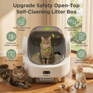 Lettiera Intelligente Autopulente per <span class=keywords><strong>Gatti</strong></span>, Toilette Automatica per Animali Domestici con Controllo WiFi tramite APP, Facile da Pulire, con Tappetino per Lettiera, per Gattini e <span class=keywords><strong>Gatti</strong></span> Adulti - Product Image 1