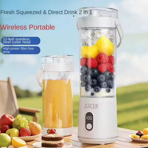 Mini exprimidor de frutas portátil eléctrico, mini botella USB para el hogar, máquina exprimidora con 6 cuchillas para la cocina - Product Image 5