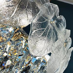 โคมไฟระย้าประดับคริสตัลรูปใบไม้ดีไซน์แบบร่วมสมัยโคมไฟเพดาน LED โคมไฟระย้าสำหรับห้องนั่งเล่นห้องนอนโคมไฟระย้า - Product Image 6