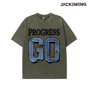 เสื้อยืดโอเวอร์ไซส์สีดำ พิมพ์ตัวอักษรเซอร์ฟฟ์สีน้ำเงิน ลายยีนส์ขาดๆ  ตัวเลข GO ขนาดใหญ่  สินค้าจากอเมริกา ขายส่ง เสื้อยืดสไตล์เรโทร สปอร์ต ลำลอง - Product Image 3