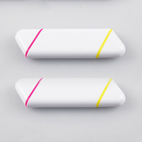 Ensemble de surligneurs à double pointe avec logo personnalisé Nouveaux stylos marqueurs promotionnels colorés à deux faces Rouge Jaune Bleu Orange