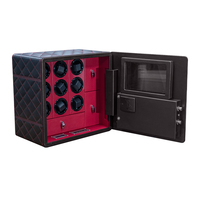 Homisafe Coffret de rangement latéral de luxe en cuir diamanté à 9 emplacements pour remontoir de montres automatique, bijoux et argent liquide