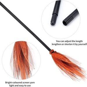 Balai de sorcière miniature détachable de 90 cm en gaze, accessoire de cosplay pour fête, décoration d'Halloween et de fêtes - Product Image 5