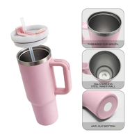 Gobelet isotherme en acier inoxydable à double paroi de 30 oz avec poignée, paille réutilisable, isolation sous vide, sans BPA, écologique, pour voyage, avec logo personnalisé