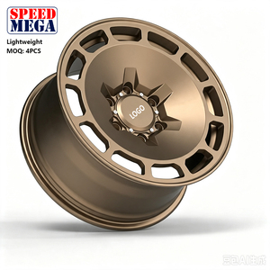 Jantes en alliage léger Speed Mega Matte Bronze style Beadlock 6 trous pour camion tout-terrain, SUV, 4x4, et Rock Crawling - Product Image 2