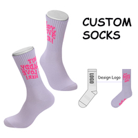 Chaussettes de sport personnalisées en coton respirant pour hommes, fabrication directe d'usine, logo personnalisé, chaussettes mi-mollet pour hommes