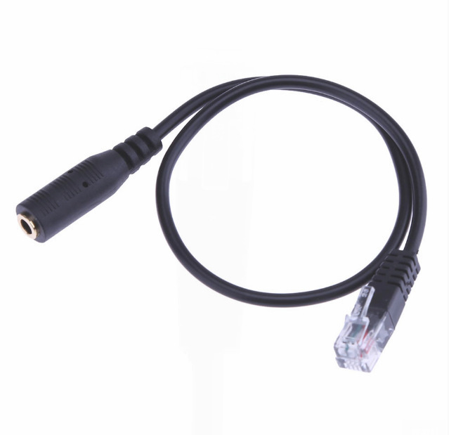 30cm RJ9 Crystal Head Adapter to 3.5mm Aux Computer Headset to Phone Headset to RJ9 Earphone Converter Cable