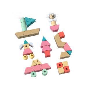 Blocs de construction géométriques en bois pour enfants, 200 à 400 pièces, jouets éducatifs pour enfants de 2 à 6 ans, ensemble de jeu d'assemblage unisexe - Product Image 1