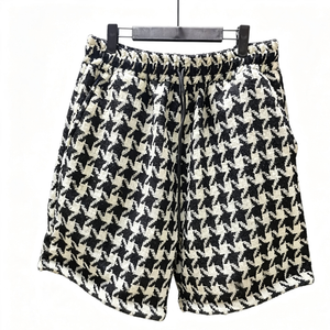 Short cargo respirant en tissu peigné épais à motif <span class=keywords><strong>pied</strong></span>-<span class=keywords><strong>de</strong></span>-<span class=keywords><strong>poule</strong></span>, avec cordon <span class=keywords><strong>de</strong></span> serrage, taille mi-haute, pour <span class=keywords><strong>homme</strong></span>, style vintage, personnalisable - Product Image 2