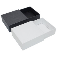 Boîte en carton rigide noir et blanc en gros d'usine, petite boîte cadeau personnalisée avec votre logo
