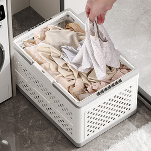 Panier de rangement pliable en plastique de grande capacité pour articles divers, <span class=keywords><strong>camping</strong></span> en plein air, portable, panier de rangement pour le linge avec poignée - Product Image 5