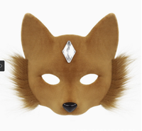 Masque de renard demi-visage pour Halloween, idéal pour les fêtes costumées, accessoire de cosplay très prisé pour le commerce transfrontalier