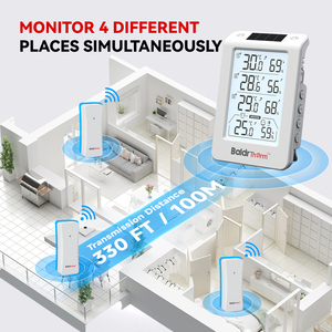 Baldrtherm trong nhà & Ngoài trời Nhiệt kế kỹ thuật số và độ ẩm b0598t4h4 màn hình làm bằng nhựa bền - Product Image 3