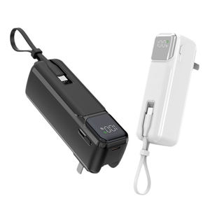 Cargador Portátil Compacto Impermeable con Cable Integrado Tipo-C, Mini Banco de Energía de 5000 mAh con Carga Rápida PD de 22.5 W y Carga Inalámbrica - Product Image 3