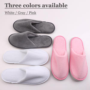 Haofei Kapalı Burunlu Lüks Beyaz Mercan Poları EVA Tabanlı Tek Kullanımlık Terlikler Kaymaz Kalınlaştırılmış Taban Çevre Dostu Otel Malzemeleri - Product Image 2