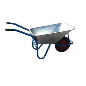 Brouette à une roue bleue/argentée/noire pour chantier et jardin, outils agricoles à pousser - Product Image 1