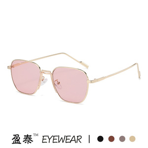 Yingtai Eyewear Metal <b>Square</b> <b>Sunglasses</b> Gold Frame UV400 Protection Unisex Fashion Style - Product Image 4