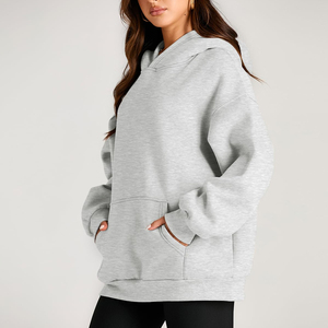 Sweat à capuche personnalisé de haute qualité pour femme, coupe ample, style moderne, pull tendance à épaules tombantes pour l'hiver - Product Image 5