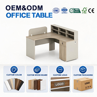 Bureau de travail en forme de L moderne avec armoire de rangement, étagères, plateau en bois personnalisé, table d'ordinateur de direction pour les besoins de bureau