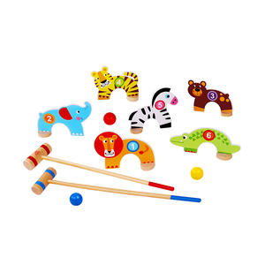 Novità 2025: Set Croquet in Legno per Bambini a Tema Giungla, Forme di Animali in Compensato, Giochi per Bambini e Altri Giocattoli da Esterno - Product Image 1
