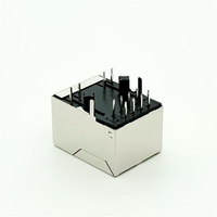 Prise RJ45 Soulin à port unique 100Base-TX avec blindage magnétique intégré, boîtier plaqué or, indice de protection IP68, LED verte/jaune