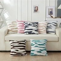 Housse de coussin moderne en peluche douce 45x45cm avec fermeture éclair, taie d'oreiller décorative pour canapé, maison, hôtel, salon