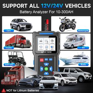 Testeur de batterie de voiture BT300, analyseur 12V automobile, testeur de batterie de voiture 20-2000 CCA et testeur d'alternateur pour véhicules 24V BT300 Uni - Product Image 4