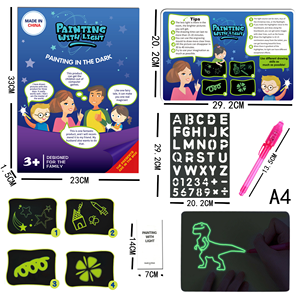 Tavola da <span class=keywords><strong>Disegno</strong></span> Luminosa Magica <span class=keywords><strong>A3</strong></span> A4 A5, Lavagna Fluorescente con Penna Luminosa, Giocattolo Educativo per Bambini - Product Image 2