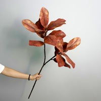 Daun Buatan Berkualitas Tinggi, Daun Plastik, Daun Magnolia, Daun Hijau Magnolia, Dekorasi Rumah