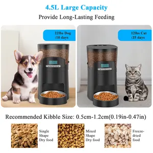 4L Capacity Dog Feeder Automatic Food Dispenser For Pets Dogs Batteries Supported Intelligent Pet Feeder