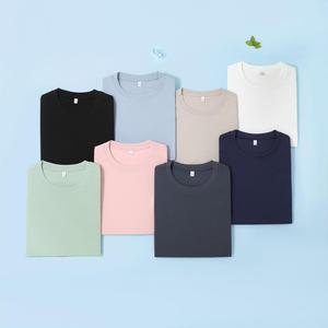 High Quality Liquid Ammonia Treated Cotton <strong>t</strong> <strong>Shirts</strong> for Men Women Unisex Silk-like Feel Solid Color O-neck <strong>t</strong> <strong>Shirts</strong> Custom logo - Product Image 2