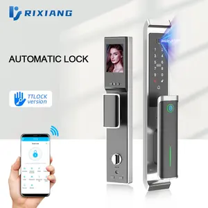 Fechadura de porta de entrada sem chave, com câmera, biométrica, inteligente, ttlock, app, wi-fi, vídeo, olho de gato, scanner de dedo, fechadura de portão