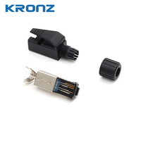 Connecteur RJ45 KRONZ, tête en cristal, câble réseau blindé Cat5/Cat6, 4 broches, 22AWG, compatible ProfiNet, EtherCat