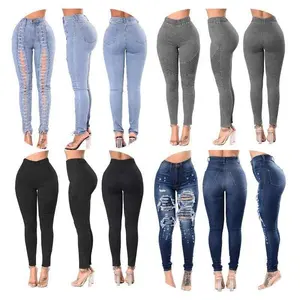 Vente en gros de plusieurs styles de jeans, sexy et serrés, nouveaux jeans de mode, jeans européens et américains de grande taille pour femmes